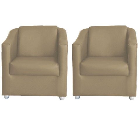 Kit 2 Poltronas Decorativas Lucy Sintetico Bege