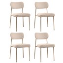 Ver imagem 1 de Kit 04 Cadeiras Sala de Jantar Lavínia Estofada Base Champagne Bouclê Bege - Desk Design