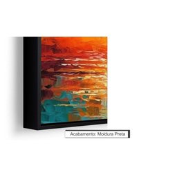 Quadro Decorativo Abstrato Canvas com Moldura Filete Barco Oceano Salas Gg - 3