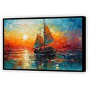 Ver imagem 5 de Quadro Decorativo Abstrato Canvas com Moldura Filete Barco Oceano Salas Gg