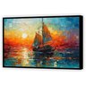 Quadro Decorativo Abstrato Canvas com Moldura Filete Barco Oceano Salas Gg - 5