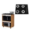 Kit Balcão Cooktop Turim Nature/off White com Fogão Cooktop 4 Bocas Chamalux - 1