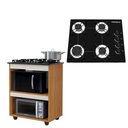 Ver imagem 1 de Kit Balcão Cooktop Turim Nature/off White com Fogão Cooktop 4 Bocas Chamalux