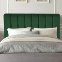 Ver imagem 1 de Cabeceira Estofada Kiara 195cm King Size para Cama Box Quarto Suede Verde - Ahazzo Móveis