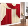 Cortina Elegance 2,00x1,70m Vermelho e Palha - Varão Duplo - 1