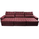 Ver imagem 5 de Sofá Retrátil e Reclinável 4,15m Cama inBox Big Star com SoftGel D40 Velupluma Vinho