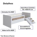 Ver imagem 3 de Cama Montessoriana Escada e Escorrega Aft010 Branco Comm