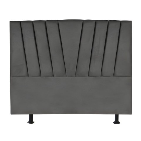Cabeceira Estofada Cama Casal Queen Size 160 Cm Malu Corino:cinza