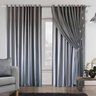 Cortina para Sala de Voil com Blackout PVC 4,50x2,50 Cinza - 1