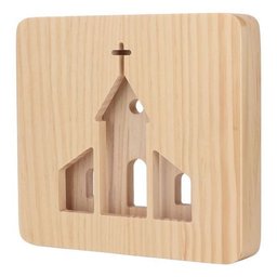 Luminária de Mesa Abajur Led Lotus Decor Lumi03 Igreja Pinus - 3