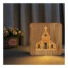 Luminária de Mesa Abajur Led Lotus Decor Lumi03 Igreja Pinus - 4