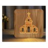 Luminária de Mesa Abajur Led Lotus Decor Lumi03 Igreja Pinus - 1