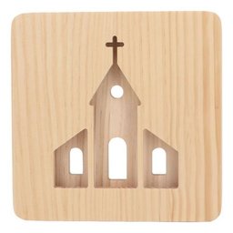 Luminária de Mesa Abajur Led Lotus Decor Lumi03 Igreja Pinus - 2