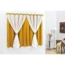 Cortina 3.00x2.60m Malha e Voal com Ilhos - Mostarda - 1