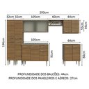 Ver imagem 4 de Armário de Cozinha Completa 293cm com Pia Rustic Emilly Madesa 06