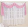 Cortina Cristal 2,00m x 1,60m - Tecido Voil - Rosa - 1