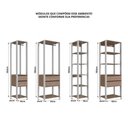 Ver imagem 4 de Guarda Roupa Casal Closet Modulado 6 Gavetas MDP Branco-Madeirado Multimóveis 200cm