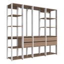 Ver imagem 3 de Guarda Roupa Casal Closet Modulado 6 Gavetas MDP Branco-Madeirado Multimóveis 200cm