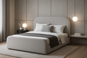 Ver imagem 1 de Cama de Casal para Quarto Estofada Design Moderno Boucle Cinza