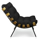 Ver imagem 3 de Kit 2 Poltronas Costela Veludo Base Metálica Pallazio Preto