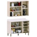 Ver imagem 3 de Kit Armário Aéreo e Balcão de Cozinha 120 Cm 3 Portas Atenas Cinza Cristal