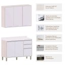 Ver imagem 2 de Kit Armário Aéreo e Balcão de Cozinha 120 Cm 3 Portas Atenas Cinza Cristal
