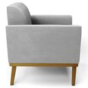Ver mais imagens de Poltrona Base Madeira Castanho Kit 2 Maressa Suede Cinza - Ibiza