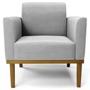 Ver imagem 6 de Poltrona Base Madeira Castanho Kit 2 Maressa Suede Cinza - Ibiza