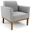Ver imagem 5 de Poltrona Base Madeira Castanho Kit 2 Maressa Suede Cinza - Ibiza