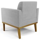 Ver imagem 7 de Poltrona Base Madeira Castanho Kit 2 Maressa Suede Cinza - Ibiza