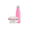 Ver imagem 1 de Pote Vidro Hermético Marmita 800ml com Garrafa Térmica Rosa
