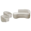 Ver imagem 2 de Kit Divã Recamier Orgânico Marrocos 160cm Lado Esquerdo e 2 Poltronas Amore Linho