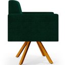 Ver imagem 7 de Kit 02 Poltronas Giratórias Sala de Estar Base de Madeira Helô L02 Bouclê Verde - Lyam Decor
