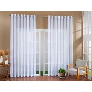 Cortina de Voil Branco sem Forro 6.00 X 2.50 - Tcd