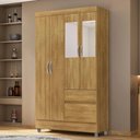 Ver imagem 2 de Guarda Roupa Solteiro 103cm com Espelho Ideal Nature - Vila Rica