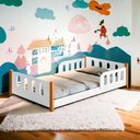 Ver imagem 2 de Mini Cama Infantil com Grade Mimo Branca