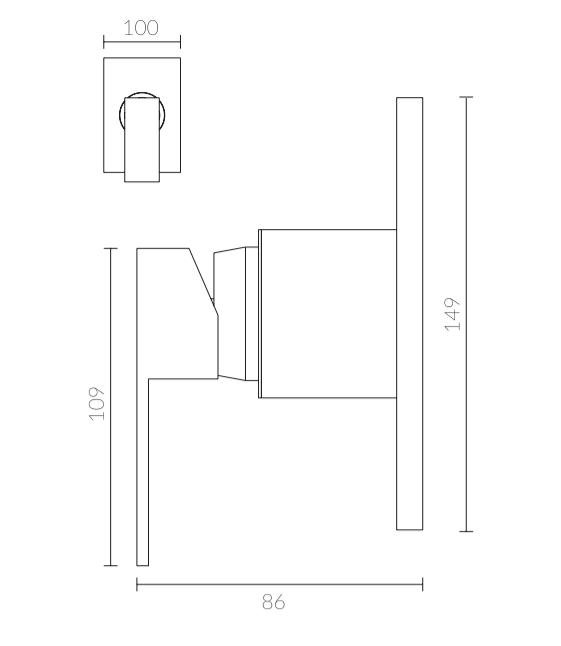 Misturador monocomando para chuveiro com base - Rose gold - SPA Rubinettos RB81523 - 2