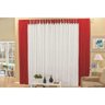 Cortina Claudia para Quarto Sala 3 Metros Vermelho/ Branco - 1