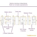 Ver imagem 5 de Guarda Roupa Modulado Casal Queen 1,58 M Canto com Escrivaninha Paris Luciane M11:rosa