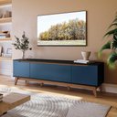 Ver imagem 1 de Rack Kappesberg 3 Portas Preto Fosco/azul Profundo 180cm