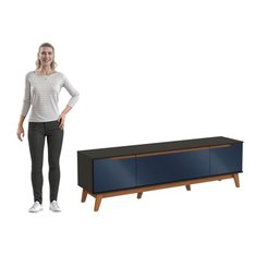 Rack Kappesberg 3 Portas Preto Fosco/azul Profundo 180cm - 9