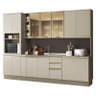 Cozinha Completa 8 Peças Connect Duna/cristal com Aéreo Vidro e Rodapé - Móveis Henn - 1