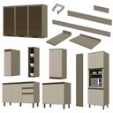 Ver imagem 3 de Cozinha Completa 8 Peças Connect Duna/cristal com Aéreo Vidro e Rodapé - Móveis Henn