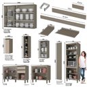 Ver imagem 4 de Cozinha Completa 8 Peças Connect Duna/cristal com Aéreo Vidro e Rodapé - Móveis Henn