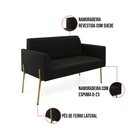Ver imagem 3 de Sofá Namoradeira e Poltrona Pé de Ferro Dourado Marisa Suede D03 - D'Rossi