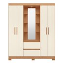 Ver imagem 4 de Guarda Roupa Casal Flora 4 Portas 2 Gavetas MDP Freijó Off White Albatroz Móveis