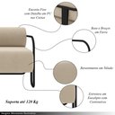 Ver imagem 6 de Poltrona Decorativa Sala de Estar Polatsk Base Industrial de Ferro Veludo Bege G33