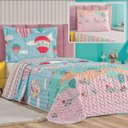 Ver imagem 1 de Enxoval Kit Colcha + Jogo de Cama Lençol Bouti Solteiro Infantil Kids 4 Peças - Balão