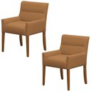 Ver imagem 1 de Kit 2 Cadeiras para Mesa de Jantar Angel Base Madeira Corano Caramelo - Nexta Casa
