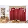 Cortina Imperatriz Cetim Amassado com Voil 3m Vermelha - 1